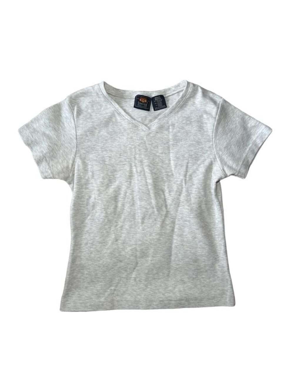 Route 66 Stretch Gray V-Neck Short Sleeve T-Shirt Women's Medium